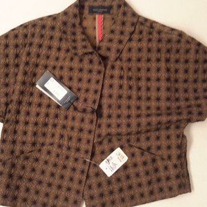 Piazza Sempione Women s Brown Short Sleeve Blazer  New